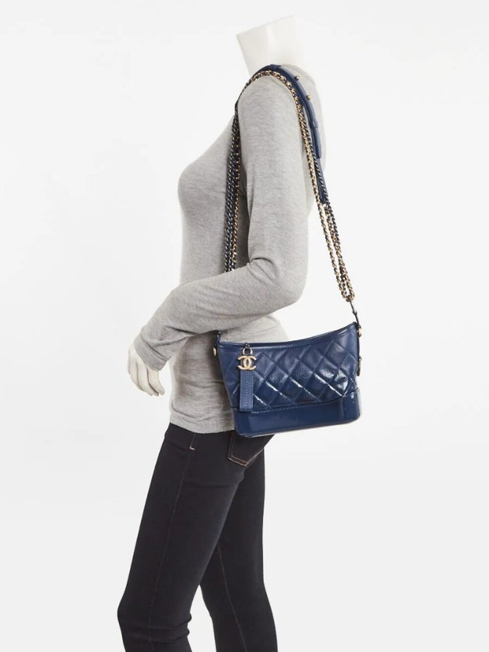 Chanel Blue Quilted Leather Small Gabrielle Bag